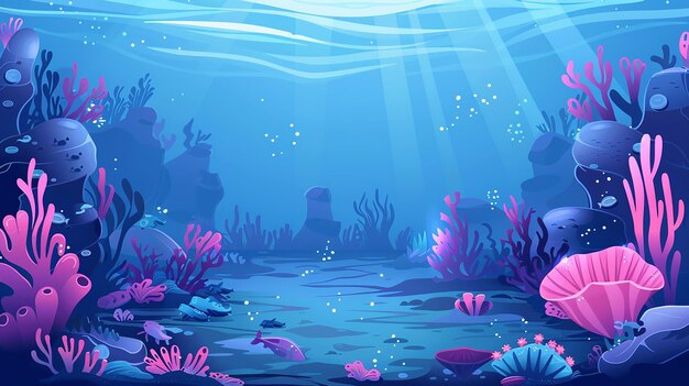 bottom of the underwater illustration background