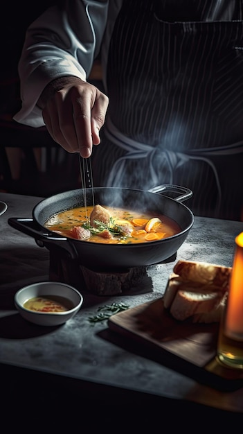 Bouillabaisse a traditional fish soup