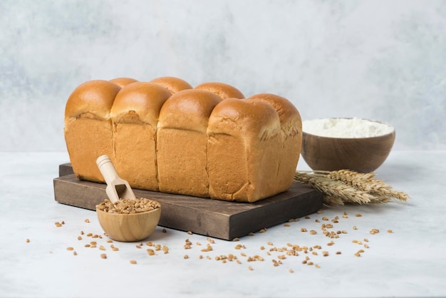 Boulangerie Japan bread white background composition