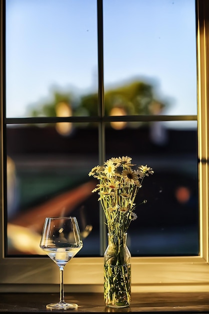 bouquet of chamomiles / beautiful white wild flowers of chamomile