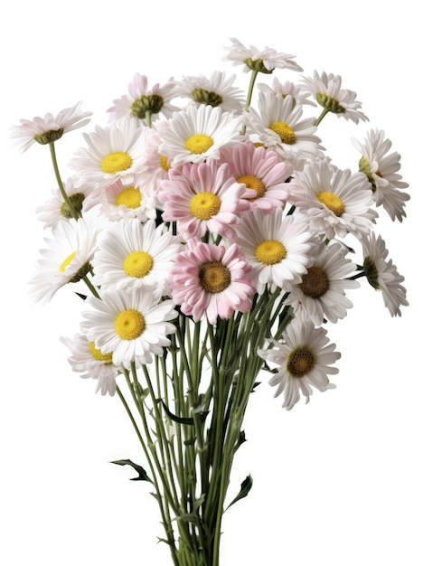 Bouquet of daisies flowers on white