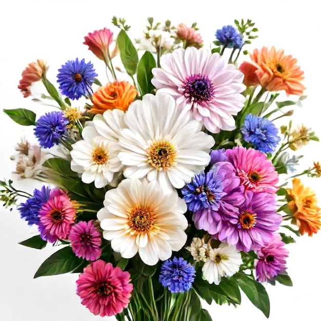 a bouquet of flowers from the garden is shown with a white background