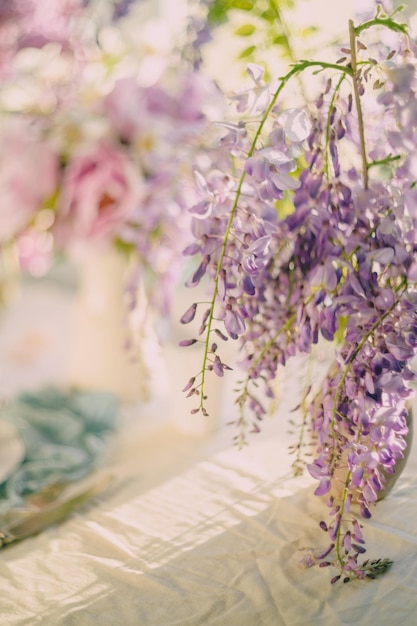 a bouquet of flowers for a holiday a wedding in delicate pastel colors as a decor or table decorati