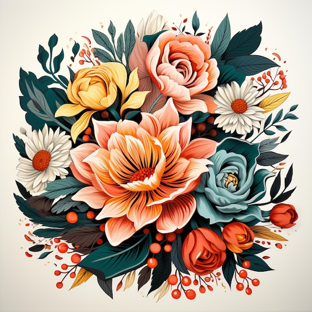 Bouquet of Flowers Illustration