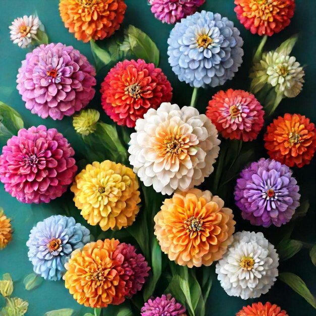 a bouquet of flowers is displayed on a blue background