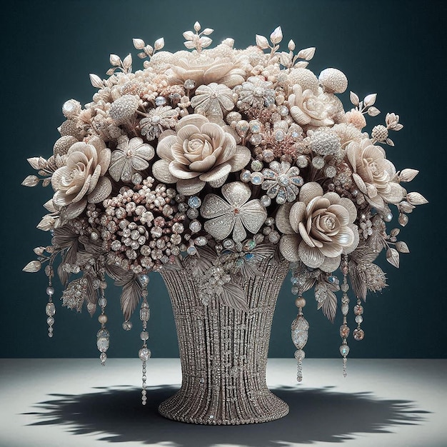 a bouquet of flowers is displayed on a table