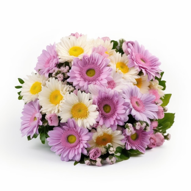 A bouquet of flowers is on a white background.