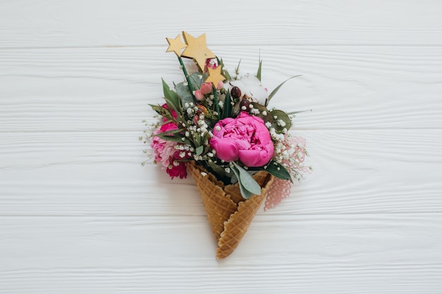 bouquet of flowers on white background