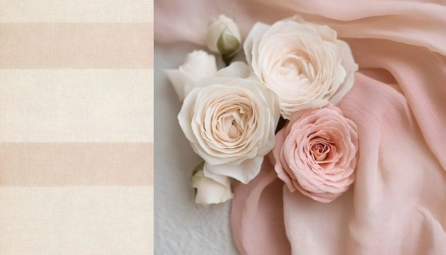 Photo a bouquet of flowers with a brown stripe