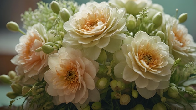 a bouquet of flowers with the name peonies on the bottom