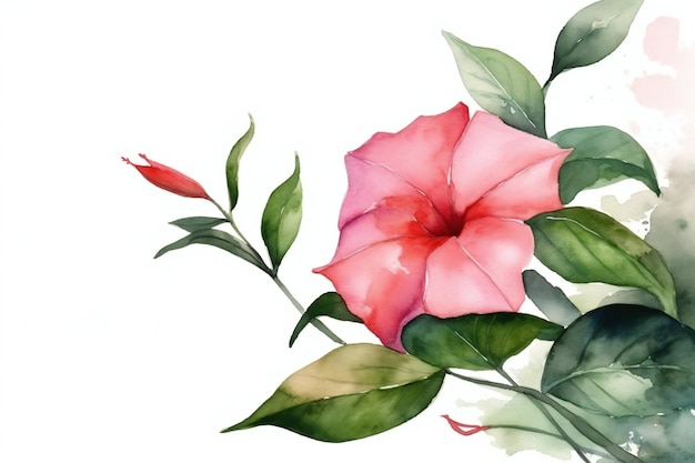 A bouquet of flowers with a pink hibiscus.