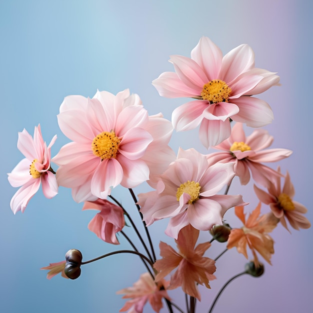 a bouquet of flowers with the word " spring " on the bottom.