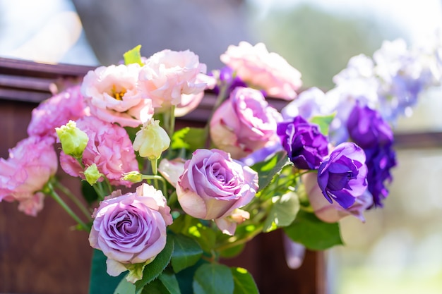 Bouquet of fresh flowers on a table