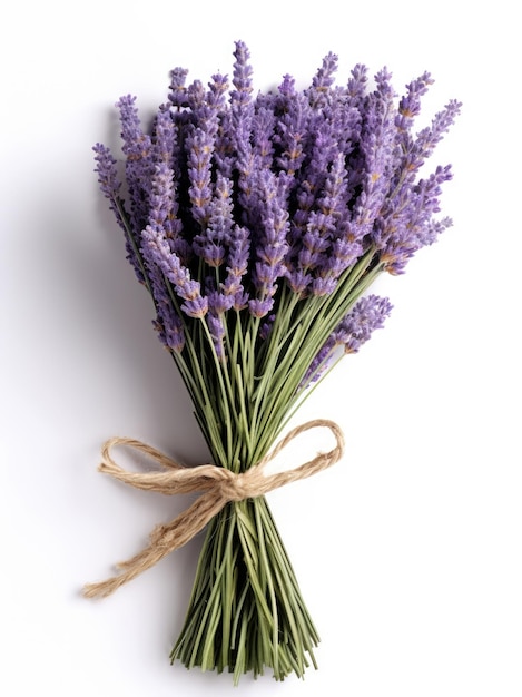 Bouquet of lavender on a white background