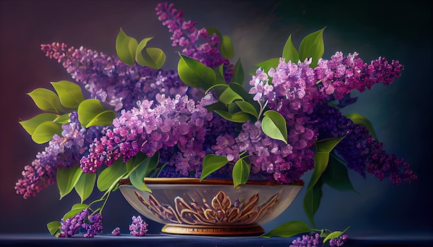 Bouquet of lilac flowers