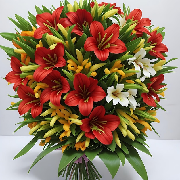 bouquet made of Alstroemeria AI generated