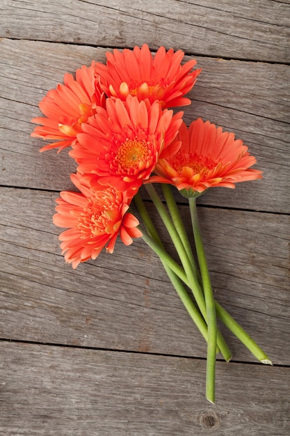 Bouquet of orange gerbera flowers