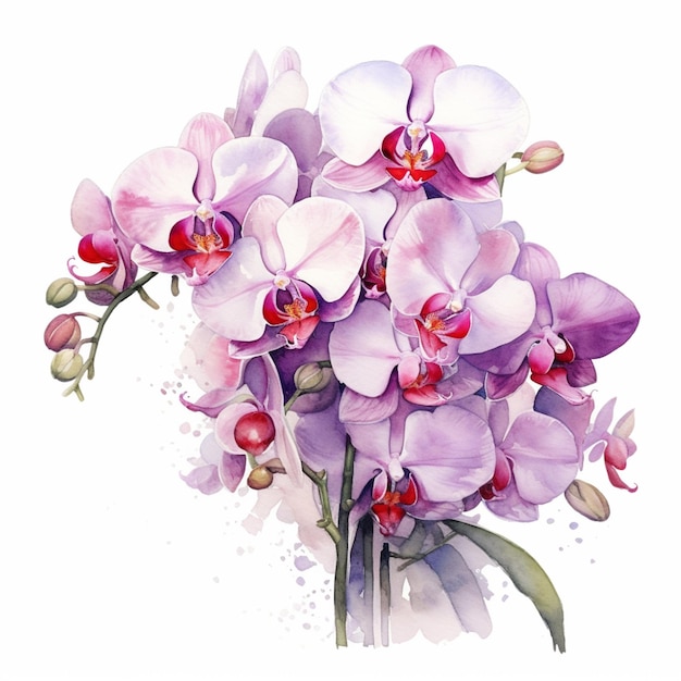 A bouquet of orchids with pink flowers