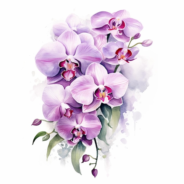 A bouquet of orchids with pink flowers