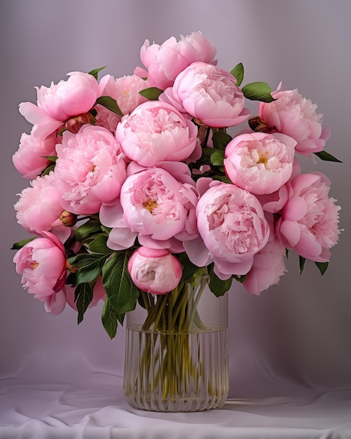 Bouquet of pink peonies