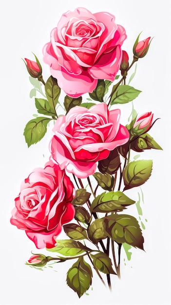 A Bouquet of Pink Roses in Full Bloom