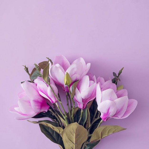 Bouquet of purpke flowers on a matching background