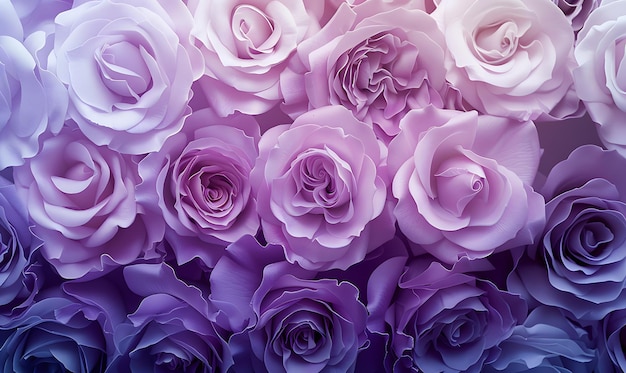 a bouquet of purple and pink roses with a purple background