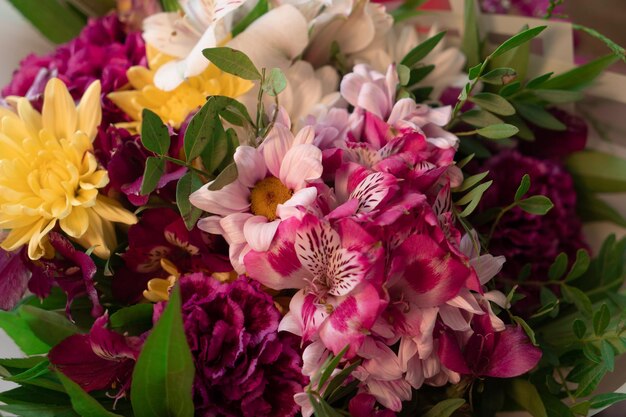 A bouquet of redtinged flowers