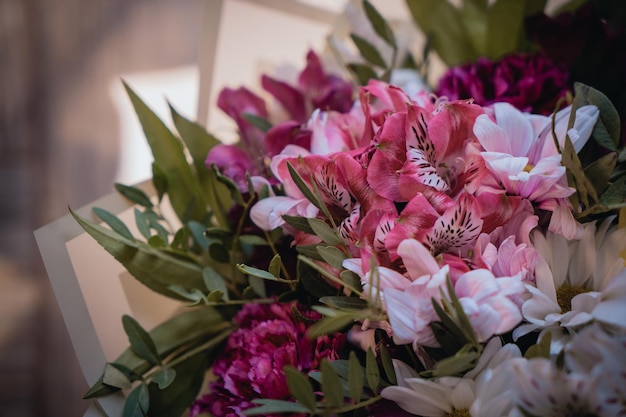 A bouquet of redtinged flowers