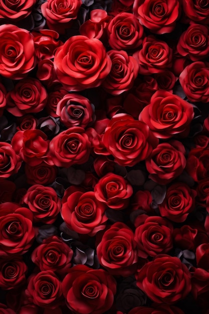 bouquet of roses on the bed Generative AI