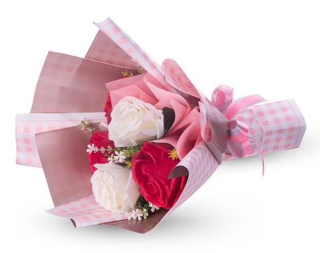 Bouquet of roses isolated on white background