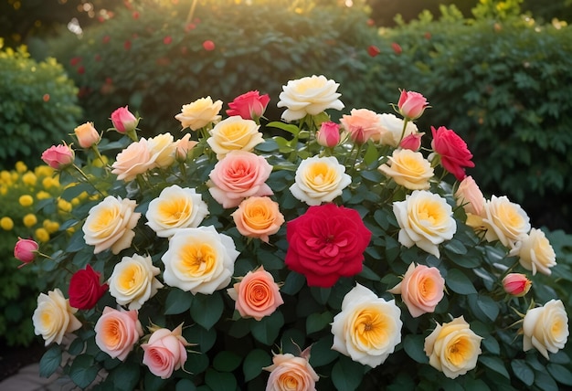 a bouquet of roses with a pink rose in the middle