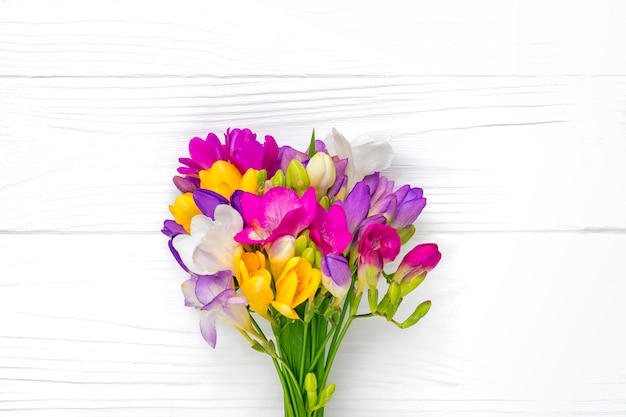 Bouquet of sprig freesia flowers