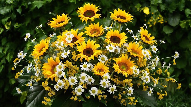 Photo a bouquet of sunflowers from the garden