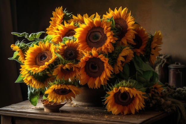 A bouquet of sunflowers Generative AI