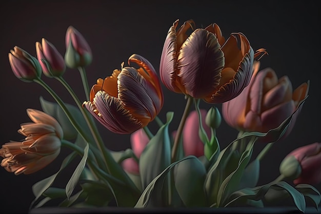 bouquet of tulip flowers , ai generated