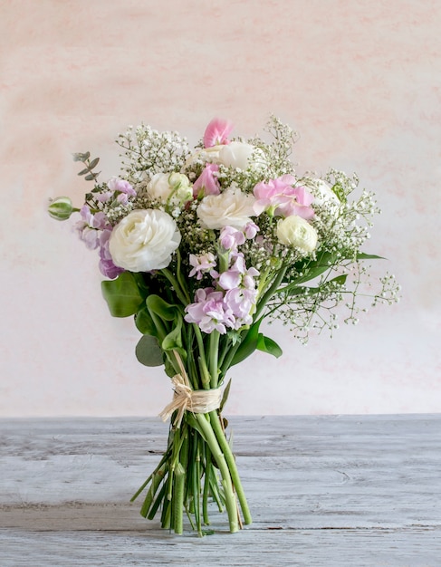 Bouquet of varied flowers in different colors