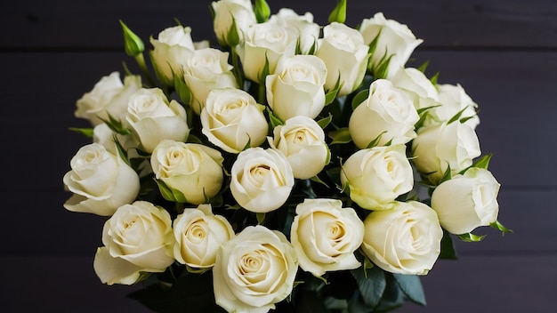 Bouquet of white roses