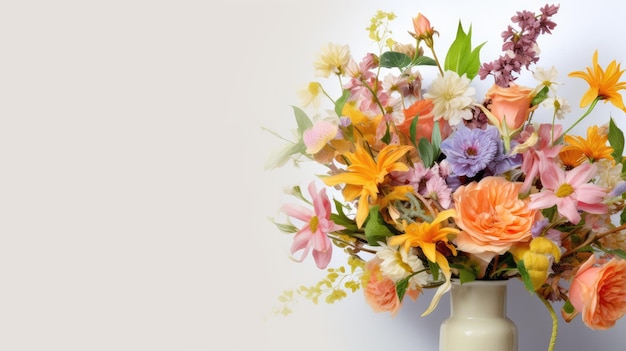 Bouquet of wildflowers on a white background Watercolor