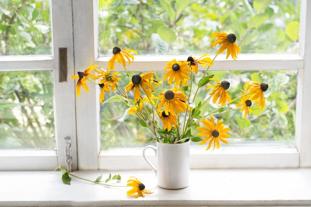 bouquet of yellow rudbeckia