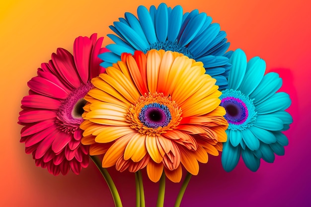 Bouquets of colorful spring flowers Generative AI