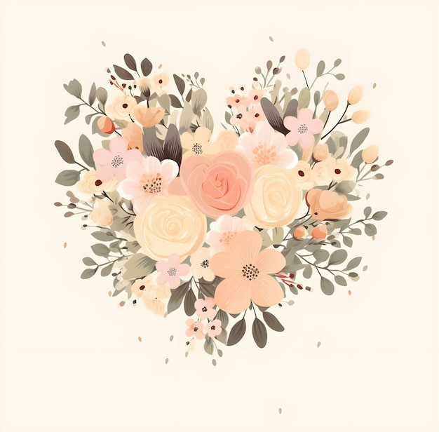 bouquets floral in heart shape