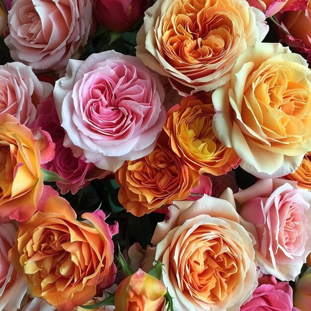 Photo bouquets roses vibrant roses peach roses