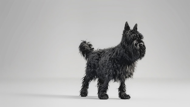 Bouvier des Flandres Dog on White Background