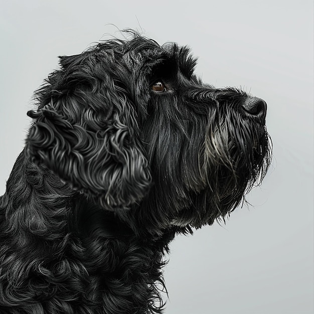 Bouvier des Flandres Dog on White Background