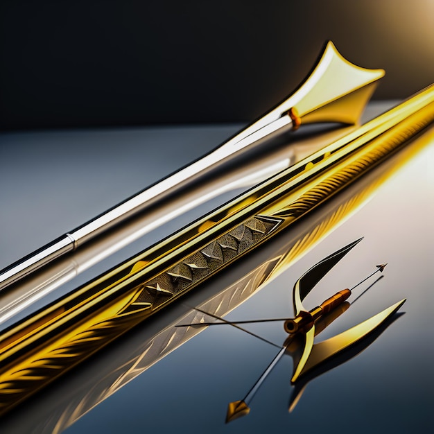 a bow arrow digital art perfect composition beautiful detailed