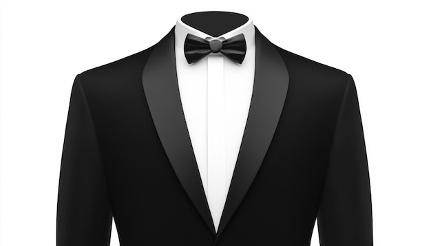 Photo a bow tie is on the front of a black suit