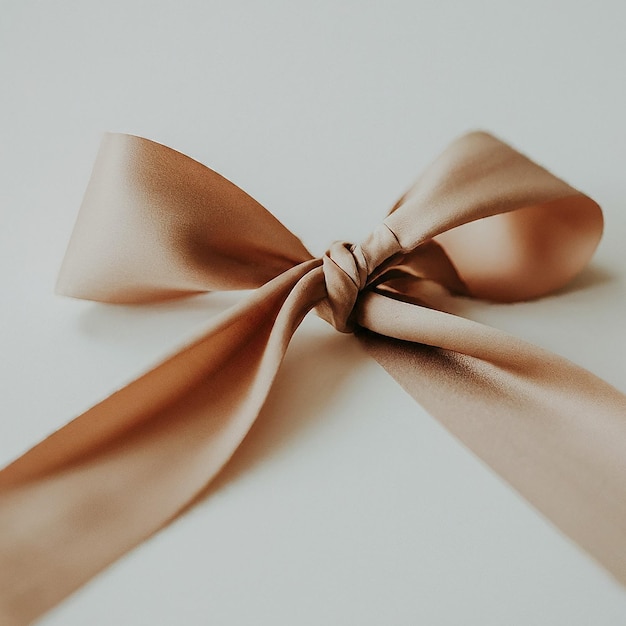 Photo a bow with a brown ribbon tied around it