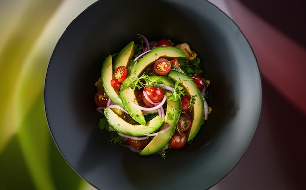 a bowl of avocado avocado and avocado