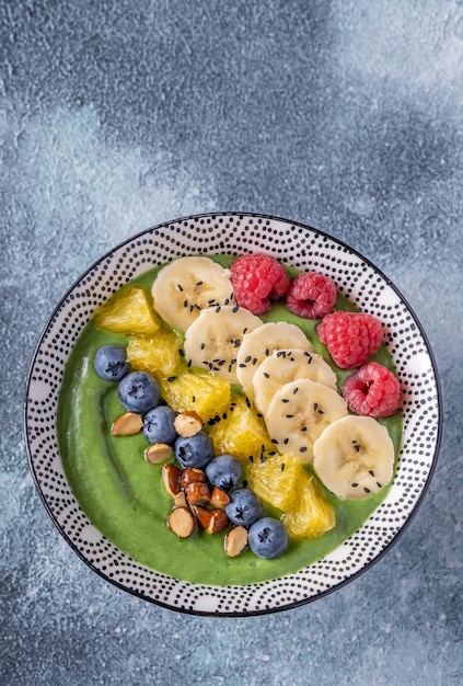 Bowl of avocado spinach smoothie